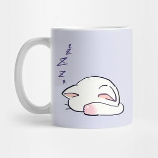 I draw lucky star white cat sleeping with its head down Mug